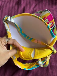Beach Wear Floral Yellow Bra 42 Size