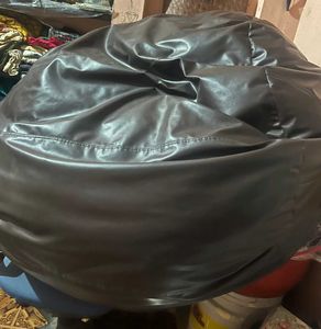 Dark Brown Leather Beanbag Chair