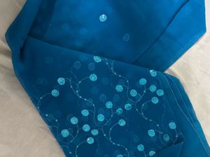 Blue Chiffon Saree