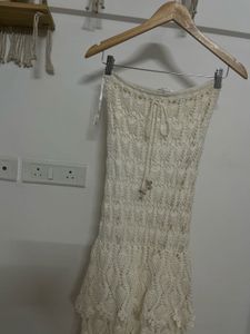 Crochet Ruffled Mermaid Tiered MIDI  Skirt