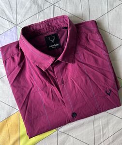 Maroon Slim Fit Allen Solly Shirt