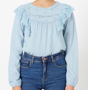 Cute Blue Long Sleeve Top