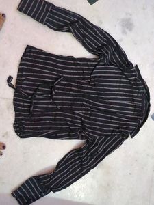Black And Grey Stripped Shirt