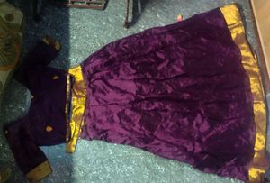 Stitched Purple Top And Skirt