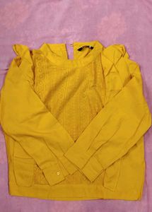 Yellow Embroidered Top