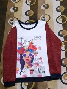 Graphic Print Long Sleeve Top