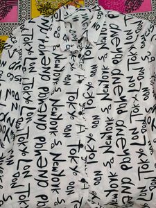 Trendy Graphic Print Button-Down