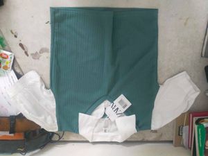 Zara Green Ribbed Knit Top