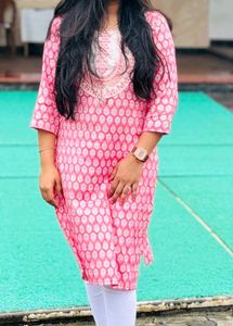 Elegant Pink Printed Kurta