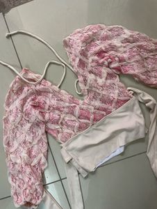Pink Lace Long Sleeve Top