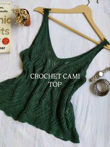 Green Crochet Cami Top
