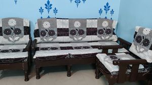 Vintage Sofa Set with Floral Covers