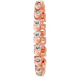 Rose Gold Heart & Crystal Bracelet