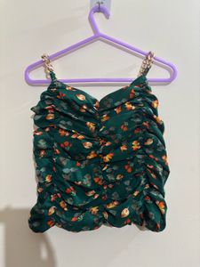 Denim Skirt &amp; Floral Top Set