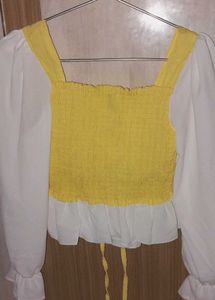 ⭐️Yellow Corset Top With Bell Sleeves⭐️