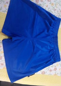 Blue Polyester Shorts