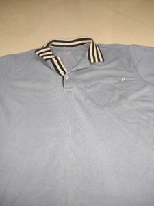 Striped Collar Polo Shirt(Large)