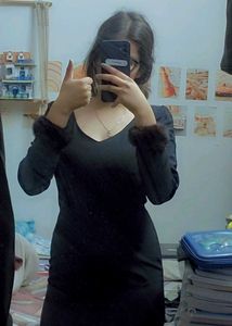 Cocktail Dress With Furr Cuffs