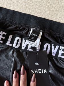 Co ord Love Print with leather leggings