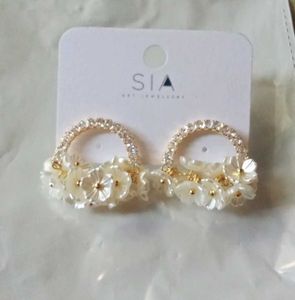Floral Crystal Hoop Earrings