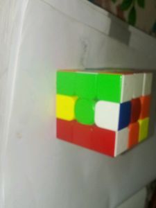 A Puzzle Cube With Metal Body