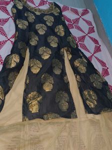 New Black Golden Designer Dress With Bottem