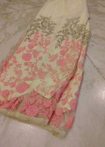 Designer Plazo Golden And Pink