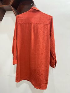 Rust-Colored Shirt Dress