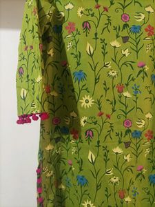 New A line Kurti ❤️with Pom Poms❤️