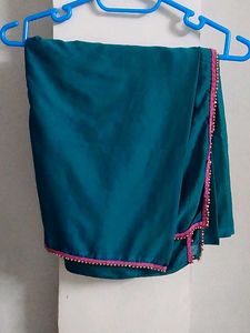 Pink And Rama Green Self Embroidered Kurta Set.