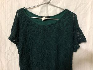 Lace Round Neck Top With Short Sleeve