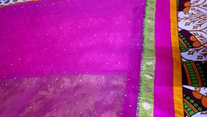 Pink &amp; Yellow Saree with Embellishments
