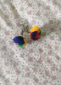 Colorful Pom-Pom Earrings