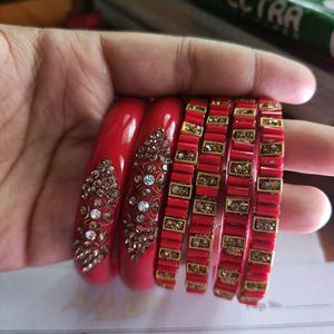 Bangles With Free Pink Nail paint
