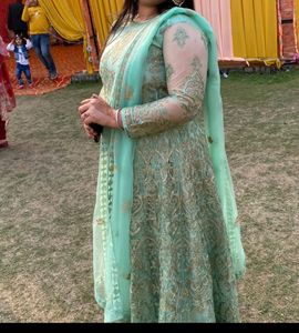 Offers R Welcomed Fr Pure Georgette Net Heavy Gown