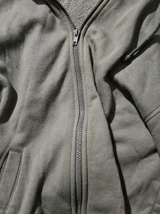 Olive Green Zip-Up Hoodie
