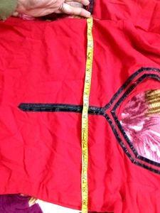 Red Embroidered Kurta