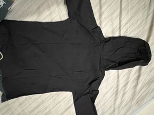 Black T Shirt With Cap Attached