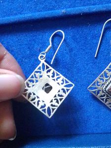 Elegant Pure Silver Dangle Earrings