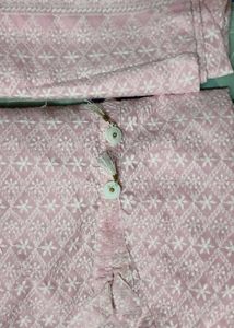 Pink Embroidered Kurti Set