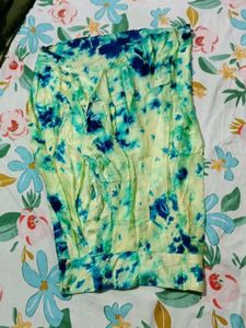 Red Kurti with Tie-Dye Pants