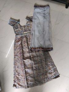 Elegant Silver Lehenga Choli Set