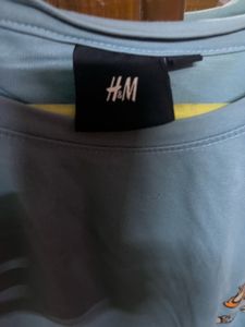 H.M Oversized T-shirt Striped Polo Shir