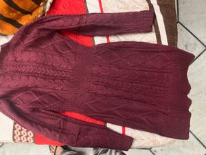 Burgundy Cable Knit Dress