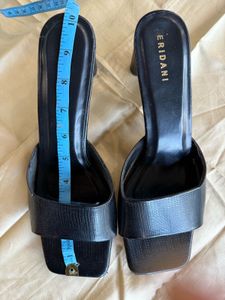 Black Heeled Mules