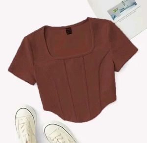 Ribbed Brown Xs Top Fitting