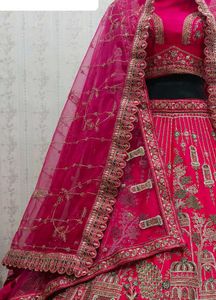 bridal lehenga with 2 duppta