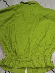 Green Linen Shirt &amp; Shorts Set