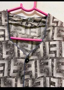 Patterned Button-Down Shirt