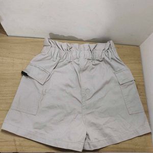 Khaki Paper Bag Waist Cargo H&M Shorts